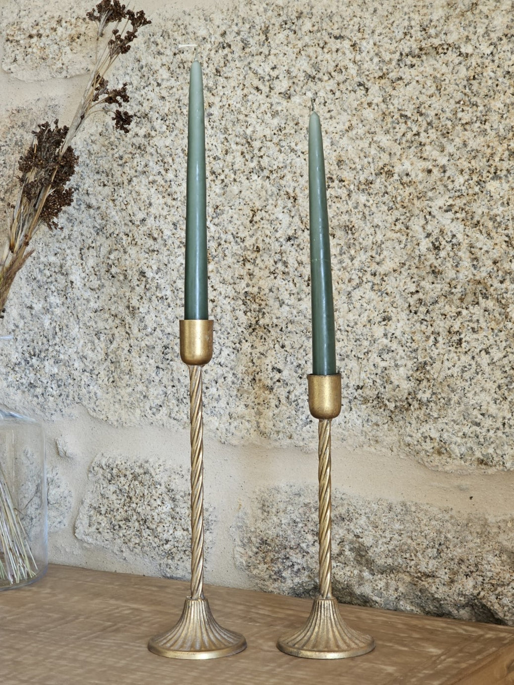 CANDELABRO METAL DORADO VINTAGE