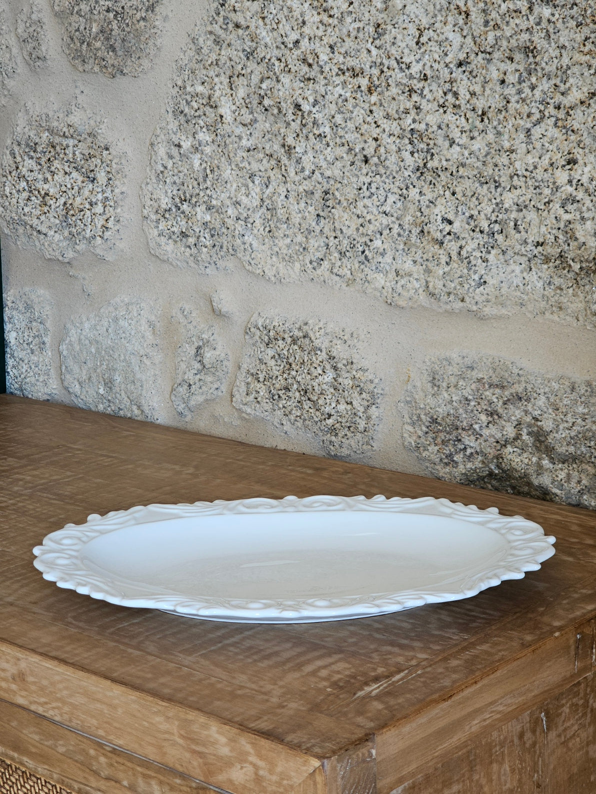 FUENTE PORCELANA BLANCA VINTAGE