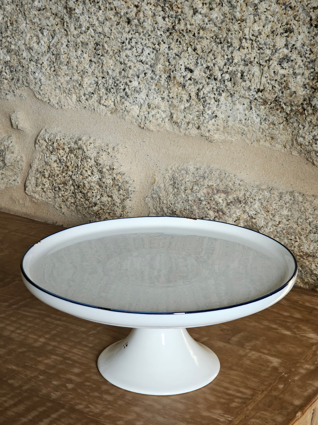 FUENTE PIE PORCELANA FILO AZUL