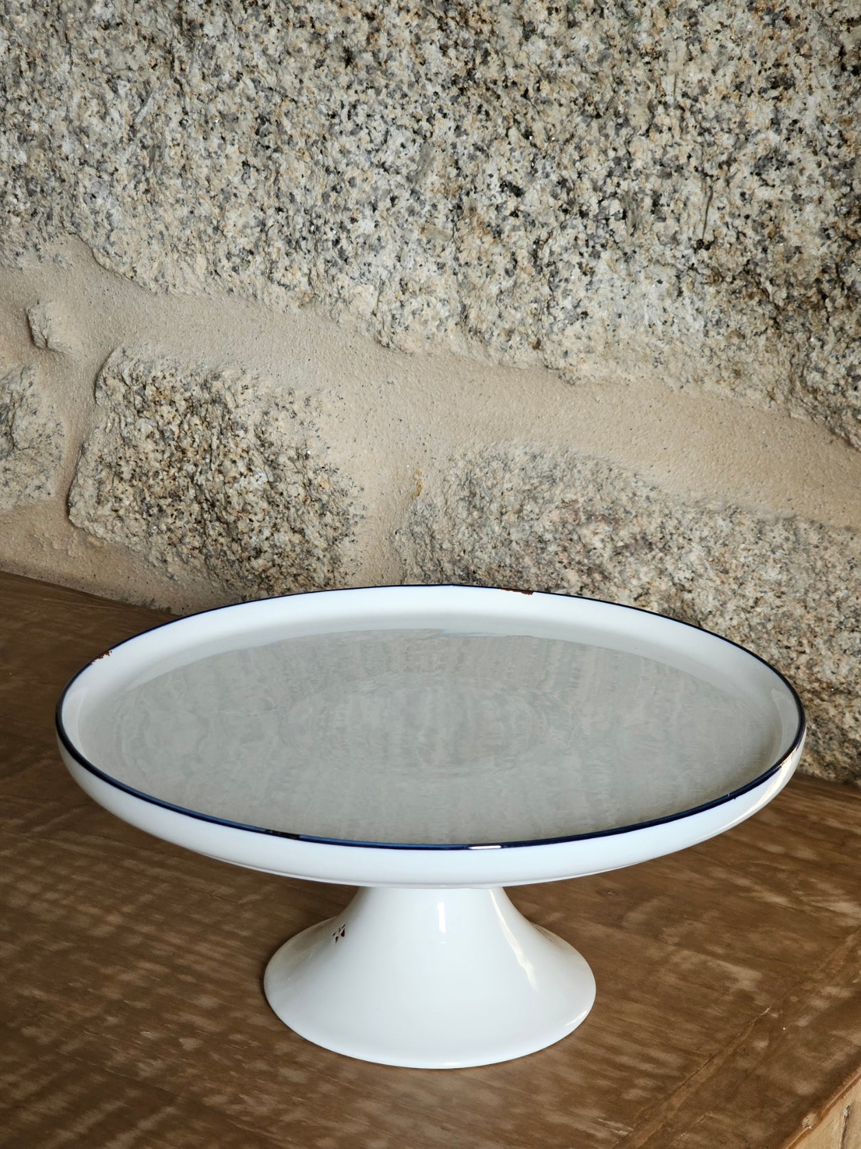 FUENTE PIE PORCELANA FILO AZUL