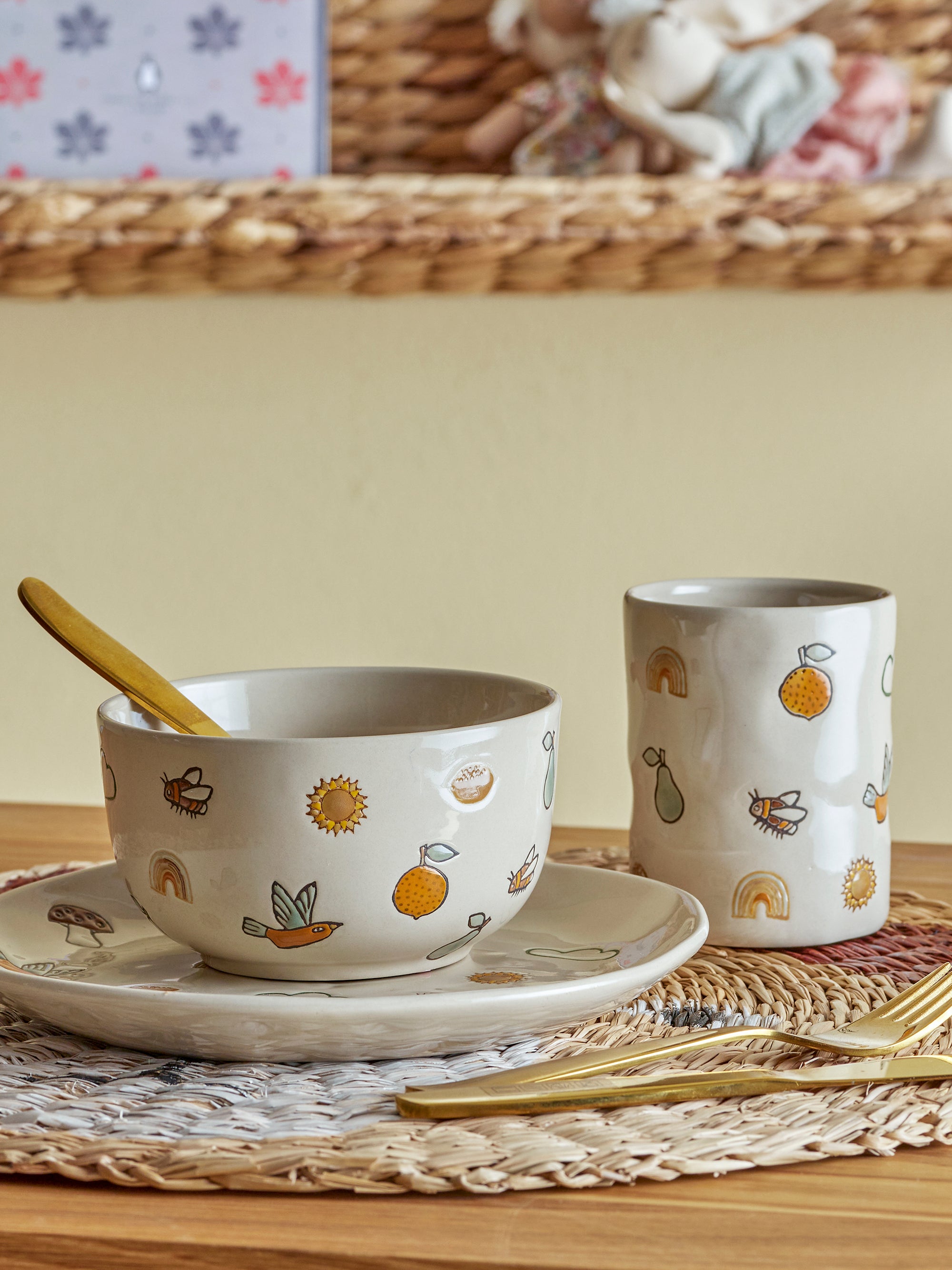 SET DE VAJILLA INFANTIL GRES AGNES BLOOMINGVILLE (3 PIEZAS)