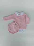 CAJA REGALO RECIÉN NACIDO 05 ROSA BEBÉ - CONJUNTO PUNTO + BODY