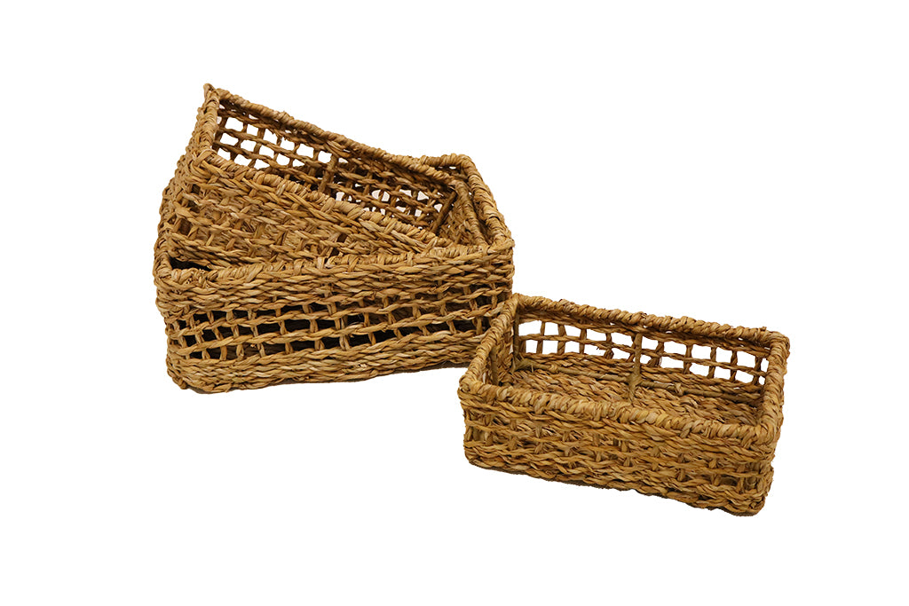 CESTA YUTE RECTANGULAR (SET DE 3)
