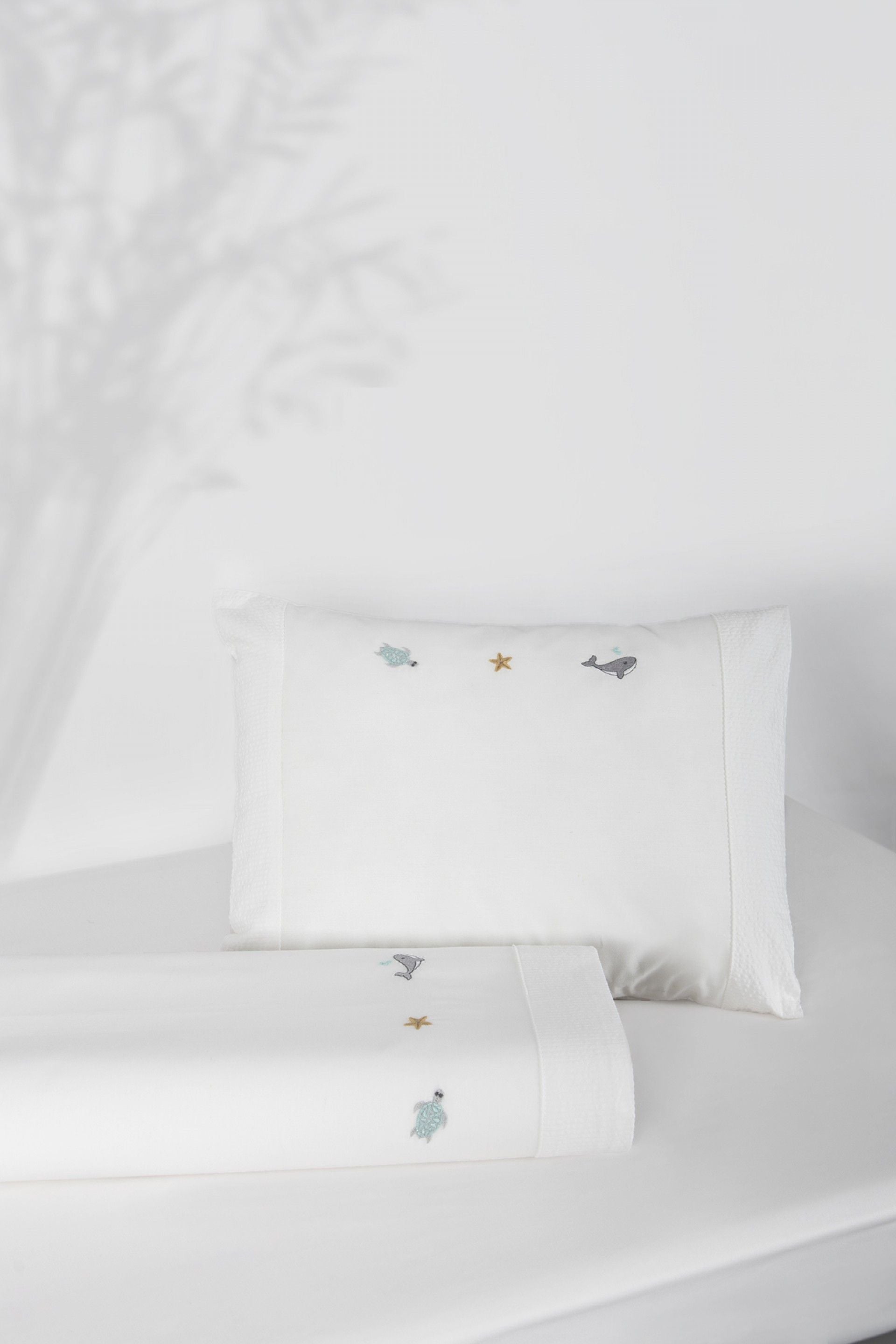 JUEGO SÁBANAS CUNA PERCAL 200 HILOS MAR